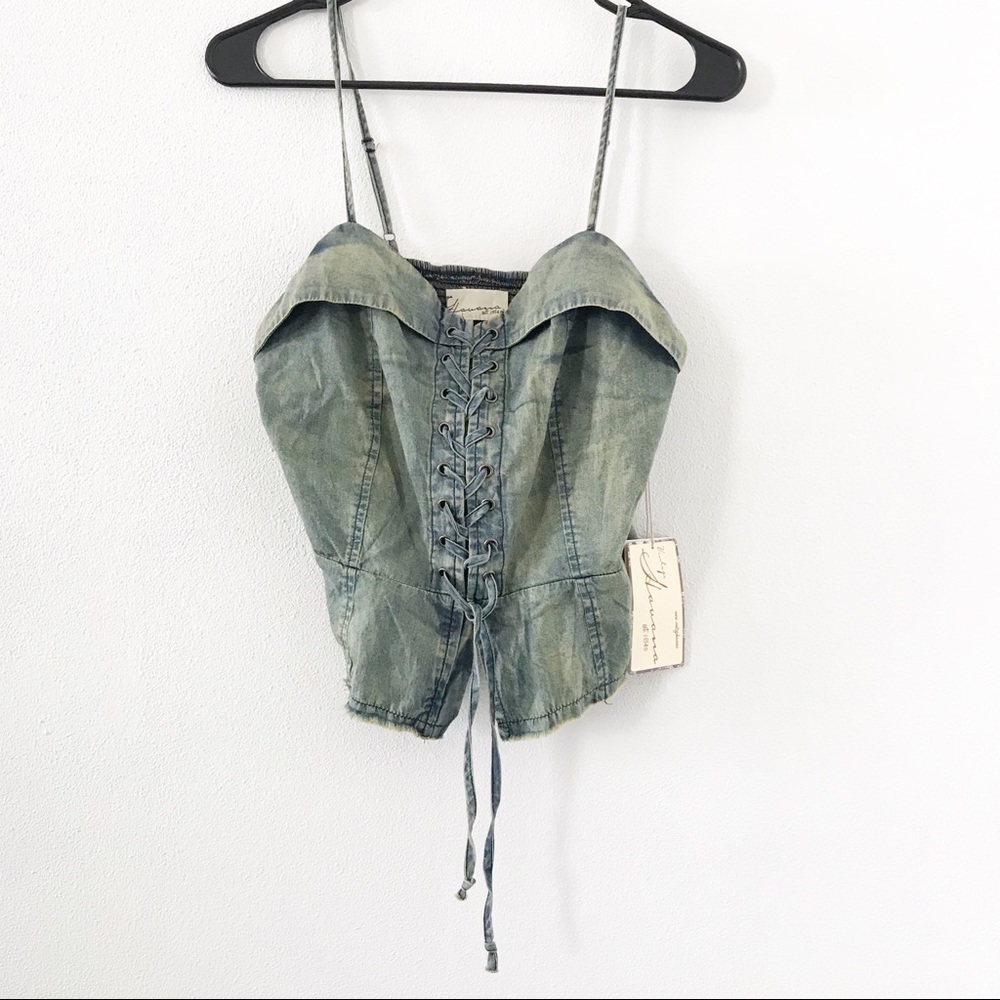 Vintage Havana “Denim” Crop Top-L